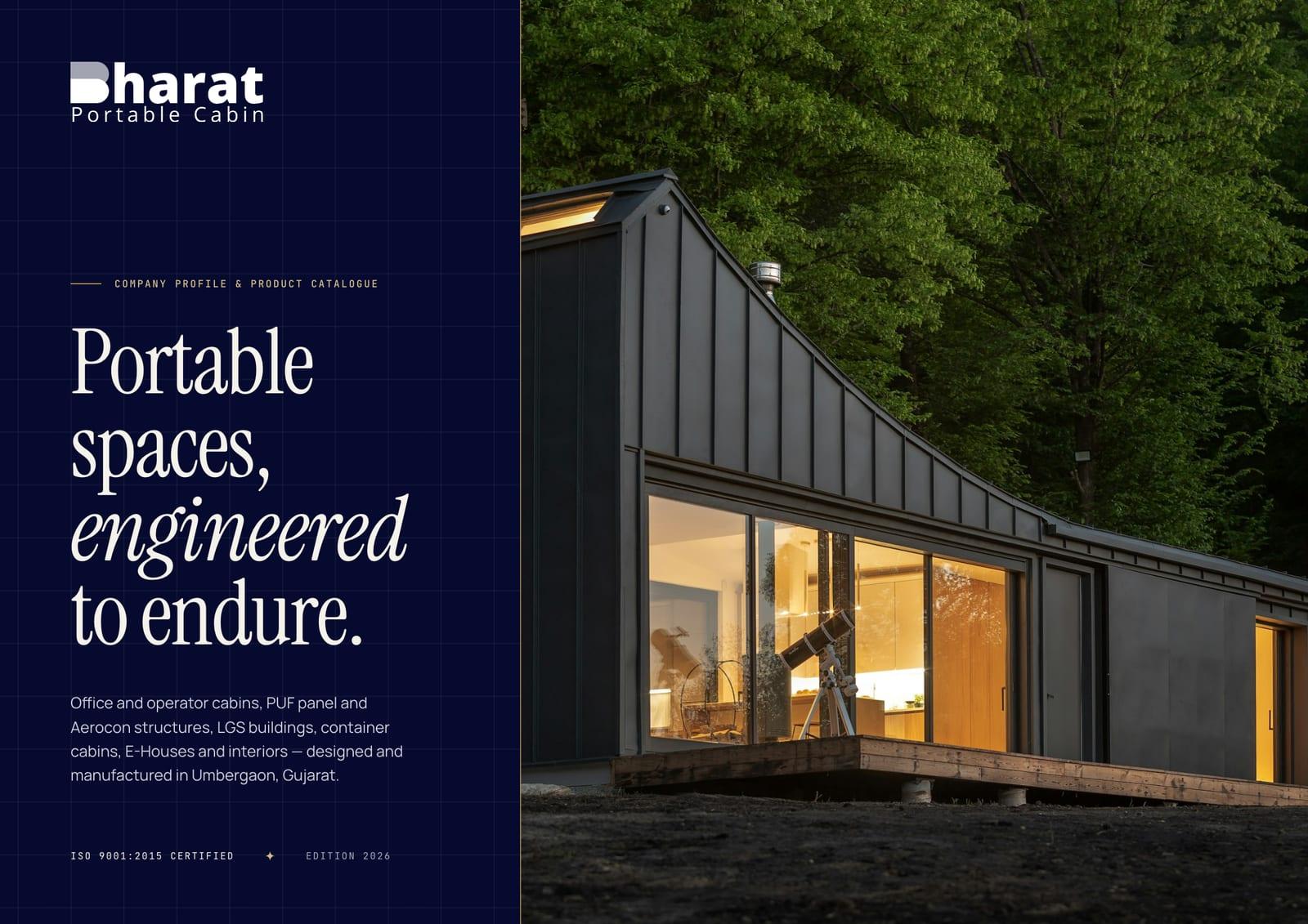 Cover of the Bharat Portable Cabin company profile and product catalogue